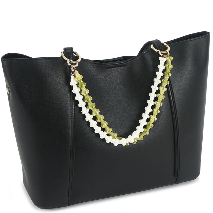 Lei Deco Charm 2-std Green White Puakenkeni