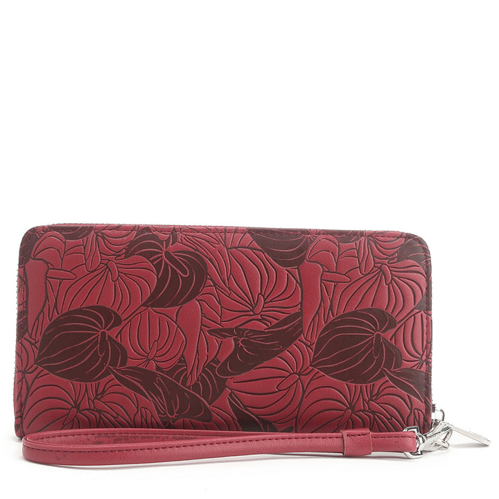 Wallet Kaylee Anthurium Embossed Brown-Red