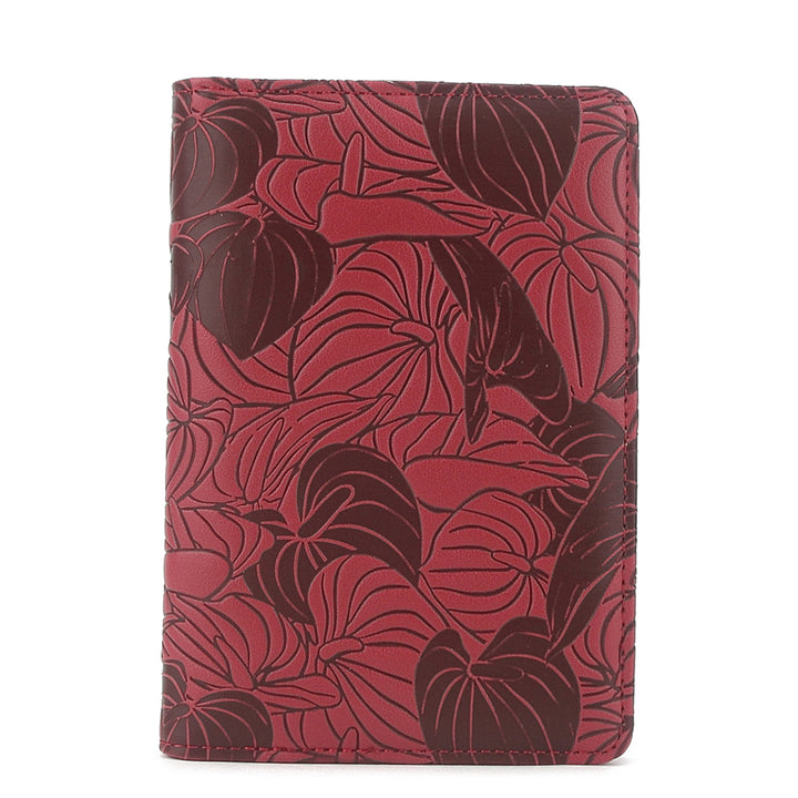 Passport Cover Annie Anthurium Embossed Brown-Red
