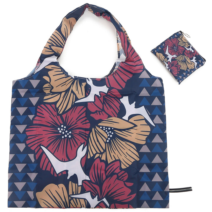Foldable Bag Jake Iwi Hibiscus Navy