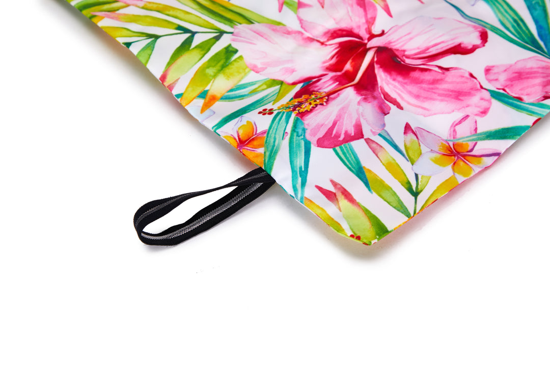 Foldable Bag Jake Watercolor Hibiscus White