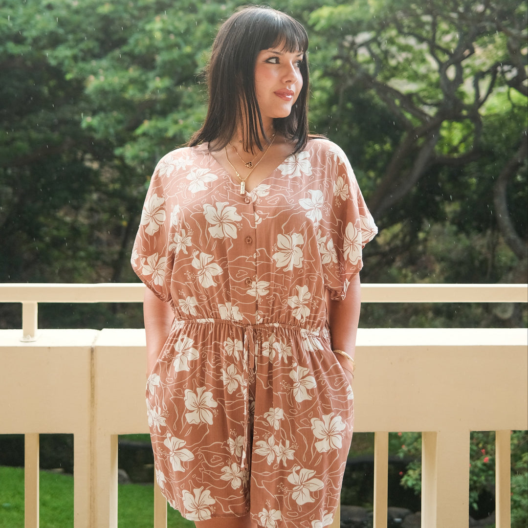 Romper Malia Hibiscus Mocha