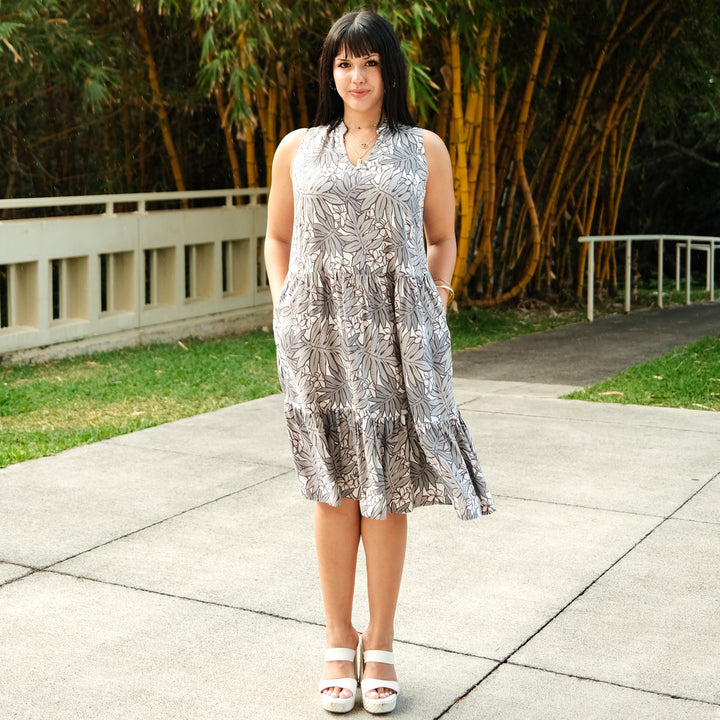 Sleevless Dress Kaipo Lauae Grey