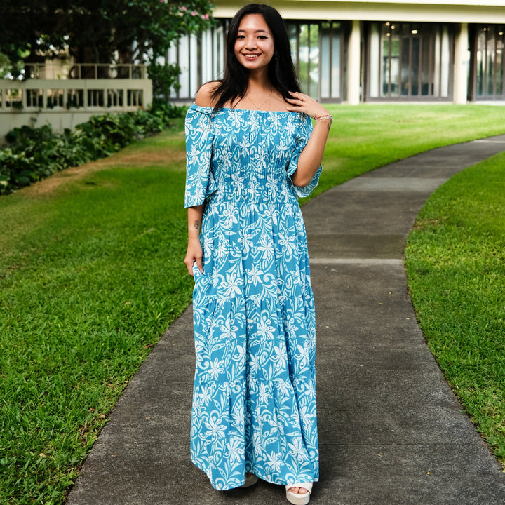 Maxi Dress Noelani Tiare Infinity Blue