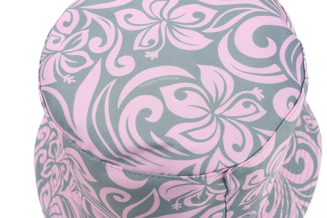 Bucket Hat Hibiscus Pink Grey