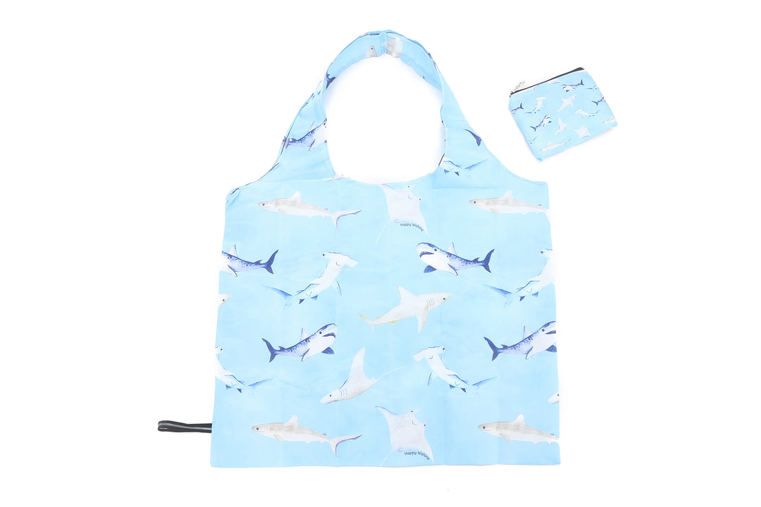 Foldable Bag Jake Happy Sharks Blue