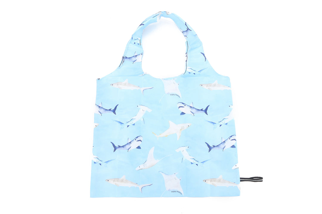 Foldable Bag Jake Happy Sharks Blue