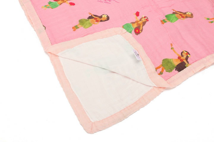 Baby Blanket Hula Girl Pink