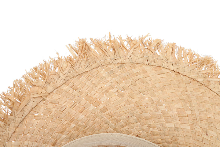 Hat Papale Round Open Top Assymetric Fringes