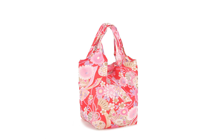 Foldable Bag Joy Asian Flower Red
