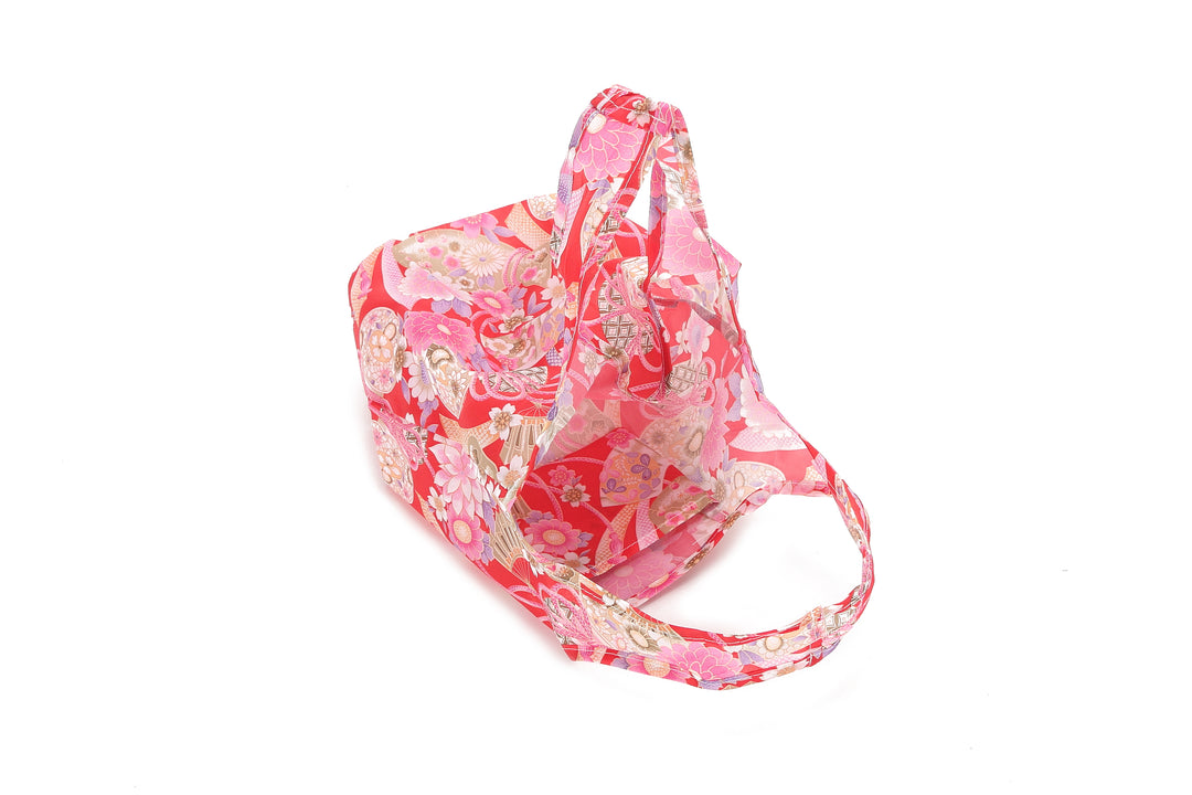 Foldable Bag Joy Asian Flower Red