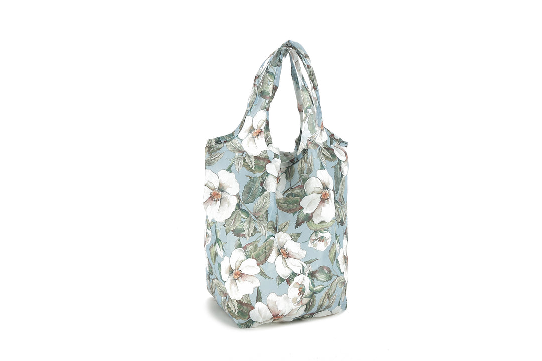 Foldable Bag Joy Hibiscus White Blue