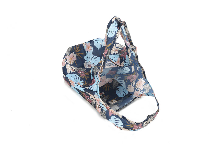 Foldable Bag Joy Monstera Hibiscus Navy