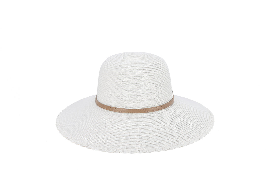 Hat Round Sunflower White