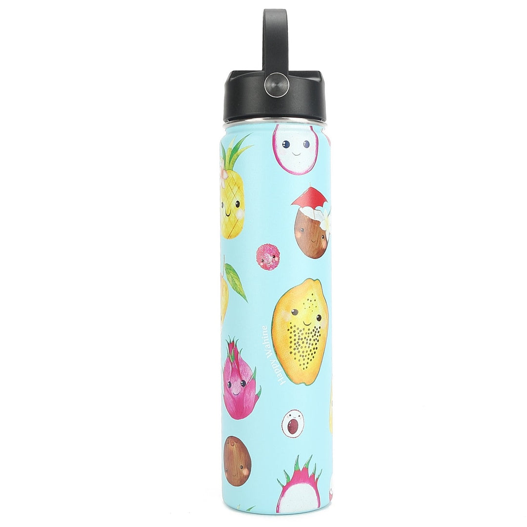Insulated Water Bottle 24oz Hawaii Fruits Lavender