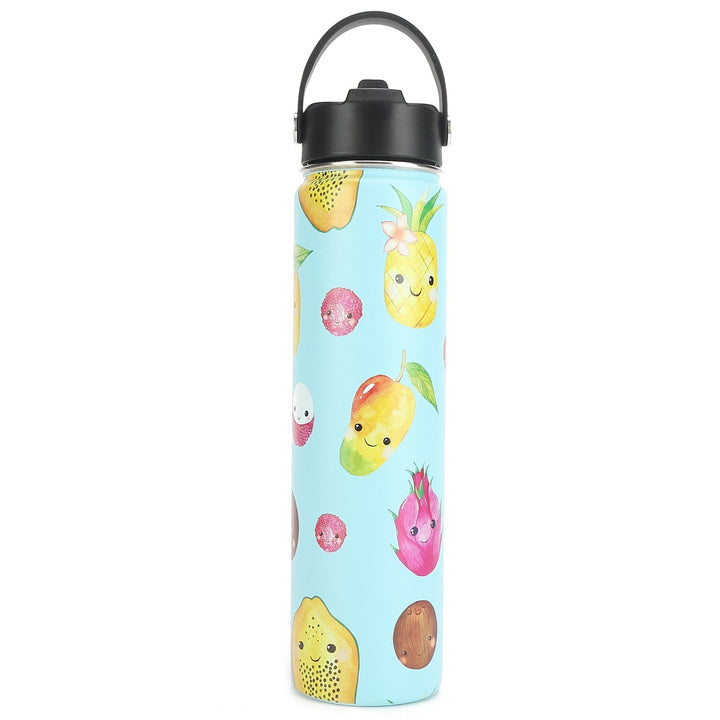 Insulated Water Bottle 24oz Hawaii Fruits Lavender