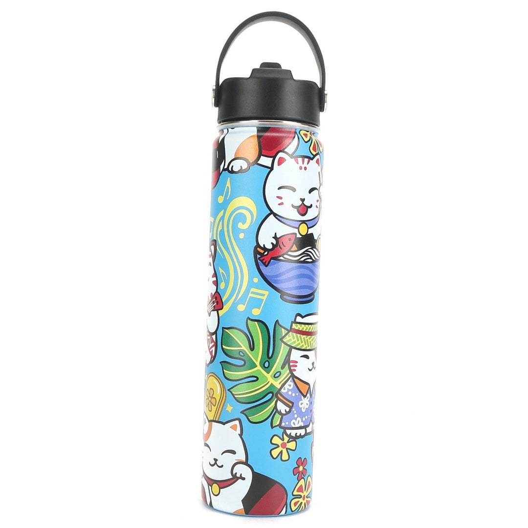 Insulated Water Bottle 24oz Neko Teal