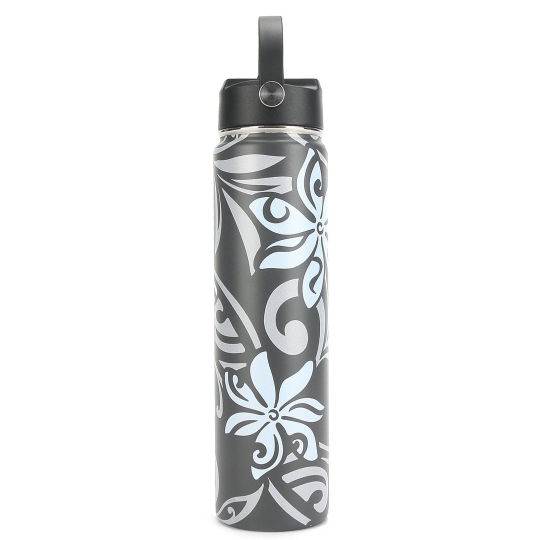 Insulated Water Bottle 24oz Tapa Tiare Aqua-Pink-Purple