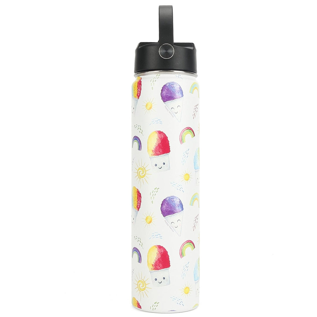 Insulated Water Bottle 24oz Shave Ice White