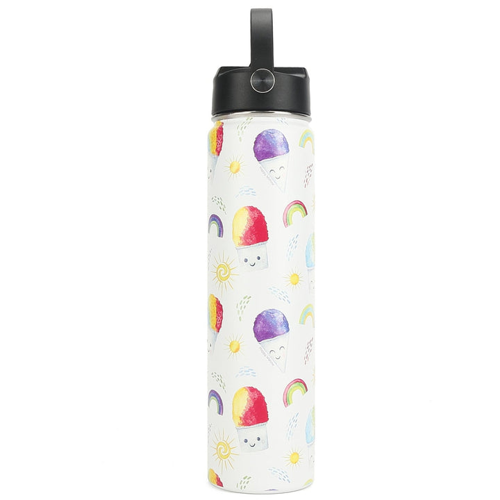 Insulated Water Bottle 24oz Shave Ice White