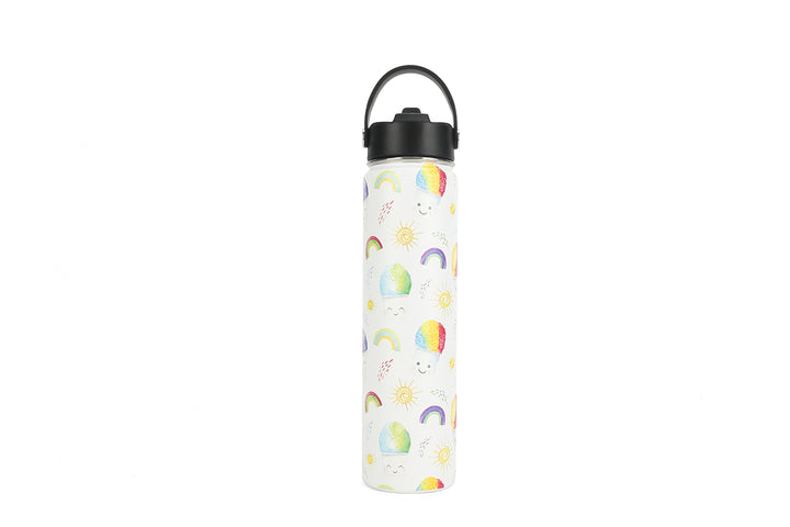 Insulated Water Bottle 24oz Shave Ice White