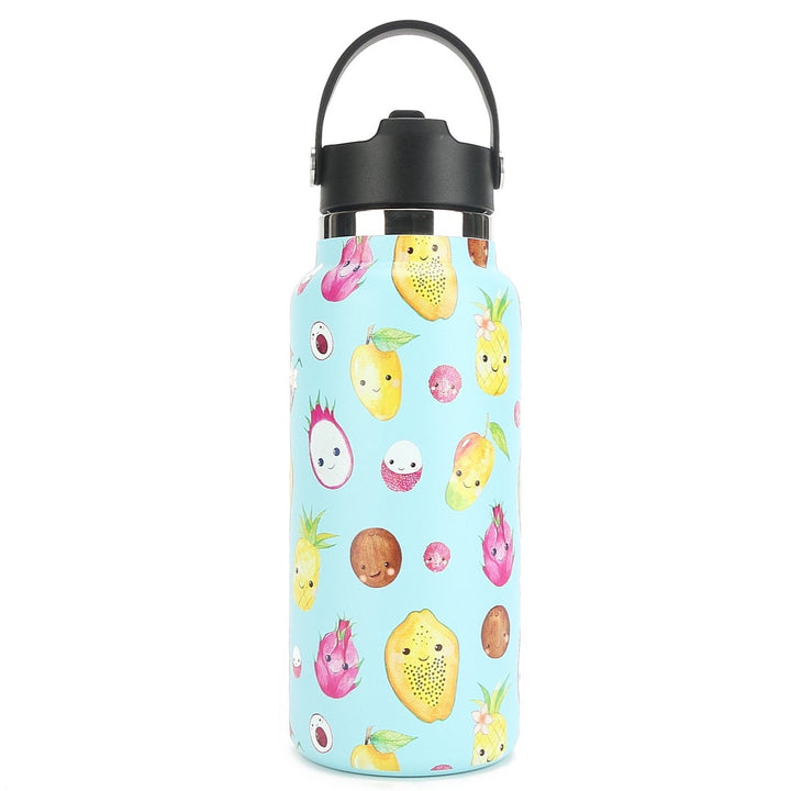 Insulated Water Bottle 32oz Fruits Hawaii Lavender