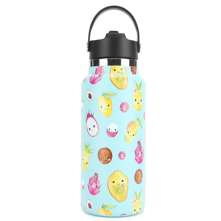 Insulated Water Bottle 32oz Fruits Hawaii Mint