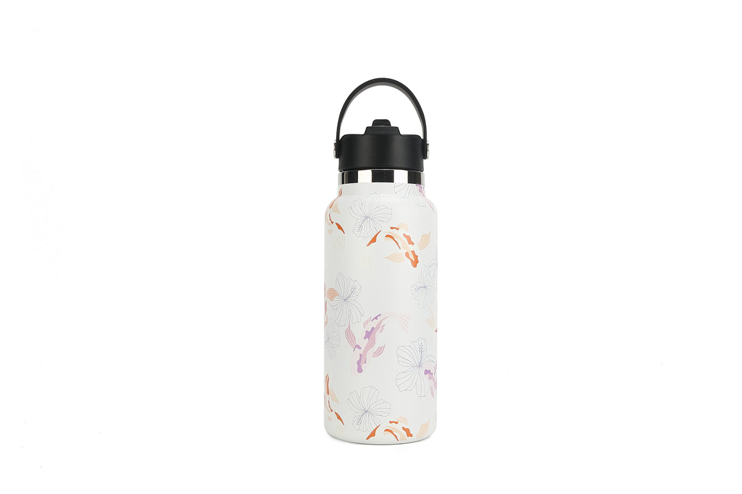 Insulated Water Bottle 32oz Koi Grey