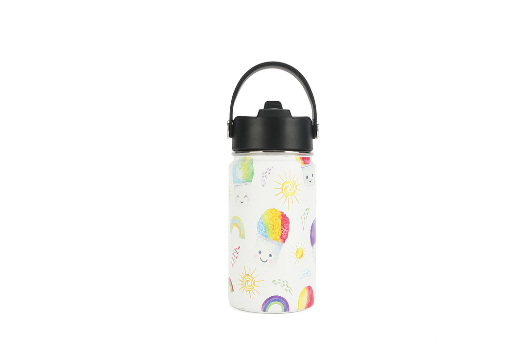 Insulated Water Bottle 12oz Shave Ice White