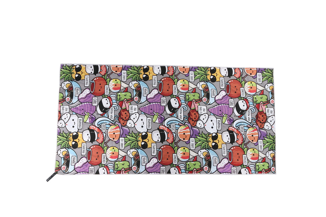 Sand-Free Reversible Beach Towel Craving Hawai'i Blue Craving Hawai'i Grey