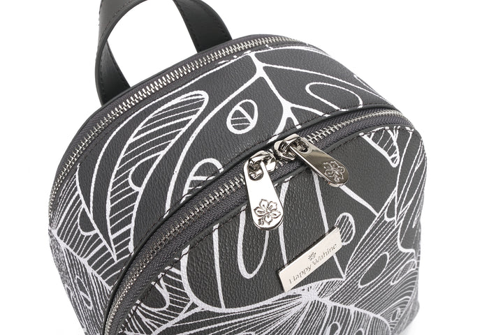 Backpack Tiffany Monstera Lines Grey