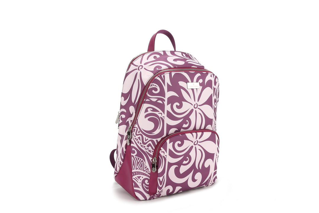 Backpack Large Ke'olu Tapa Tiare Mauve