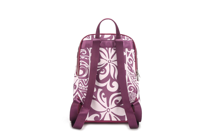 Backpack Large Ke'olu Tapa Tiare Mauve