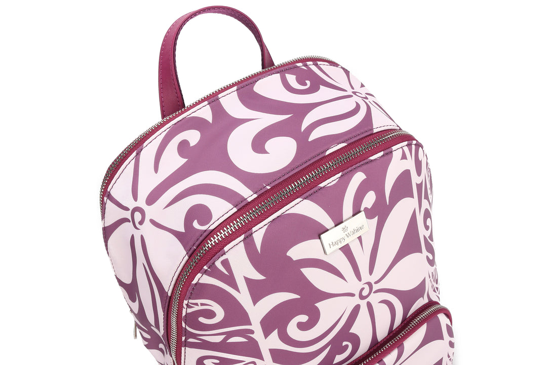 Backpack Large Ke'olu Tapa Tiare Mauve