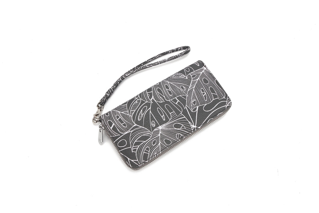 Wallet Kaylee Monstera Lines Grey