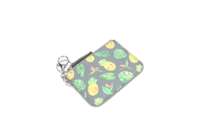 Card Case May Pineapple Monstera Grey