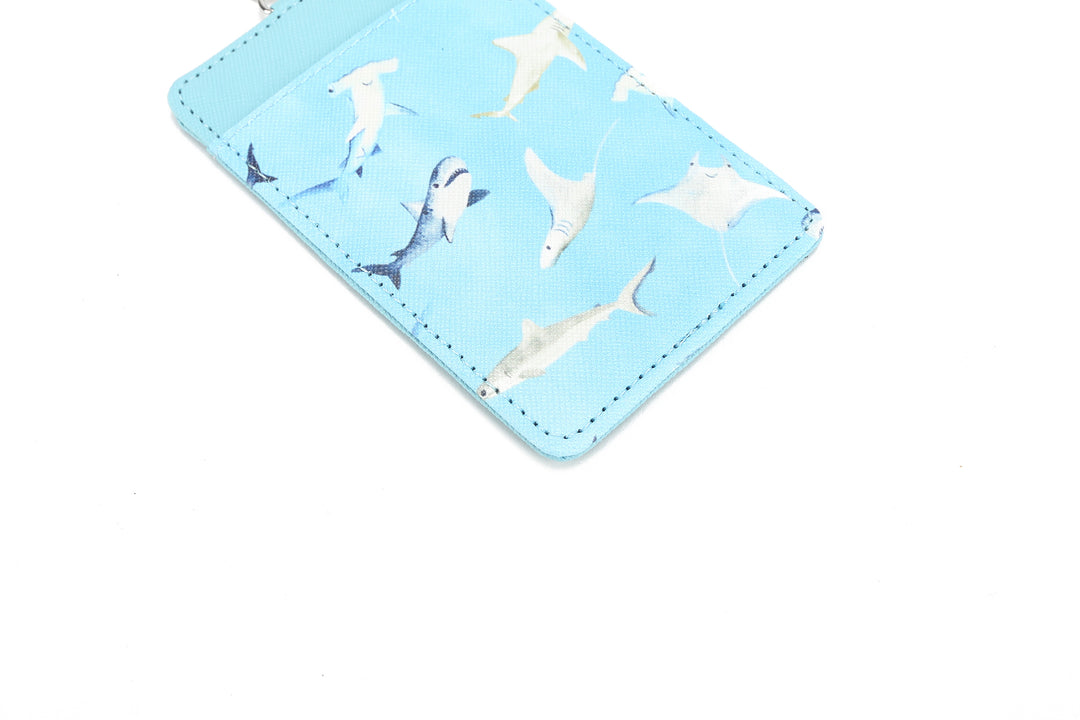 Card Case April Happy Sharks Blue