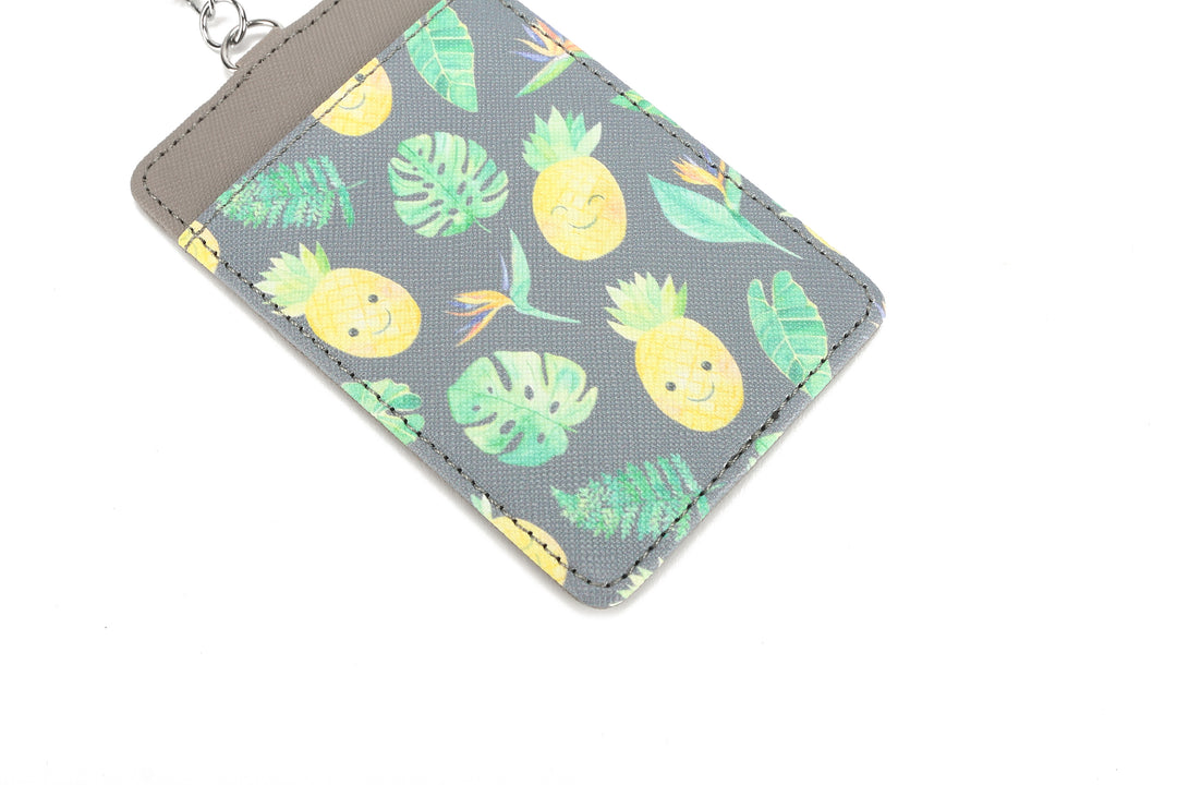 Card Case April Pineapple Monstera Grey