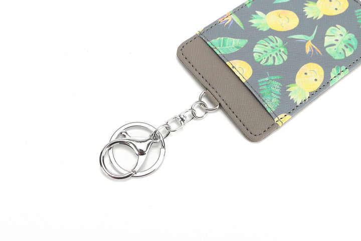 Card Case April Pineapple Monstera Grey