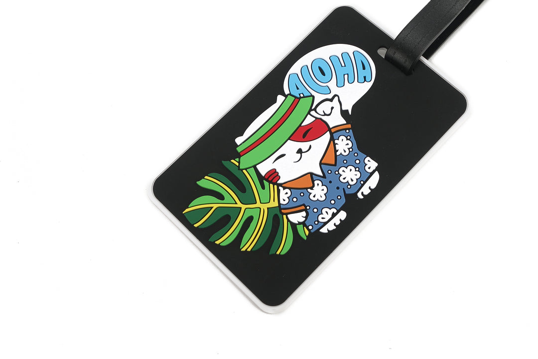 Luggage Tag Neko Shaka Black