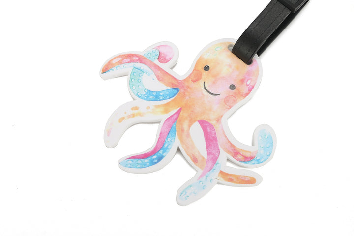 Luggage Tag Octopus White