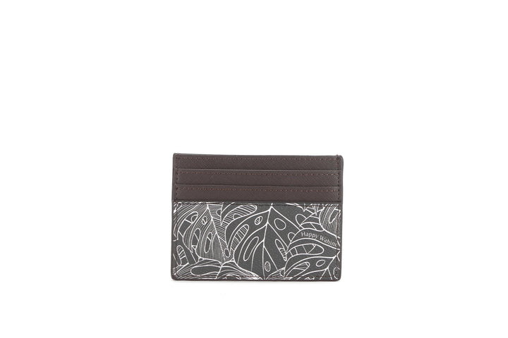 Card Case Meilany Monstera Lines Grey