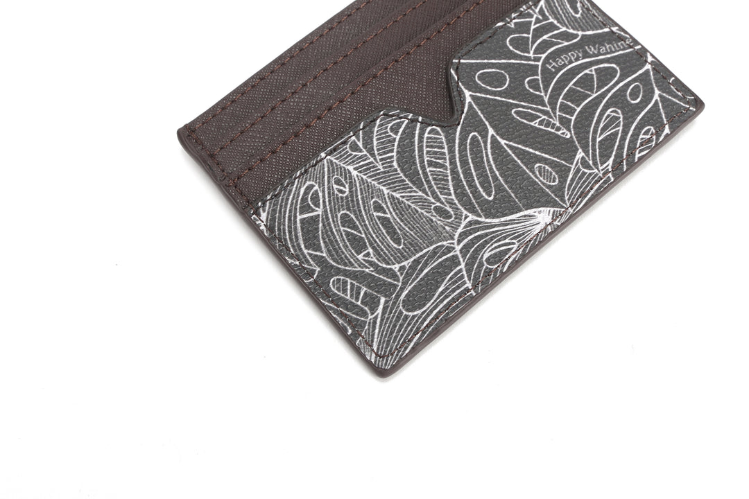 Card Case Meilany Monstera Lines Grey