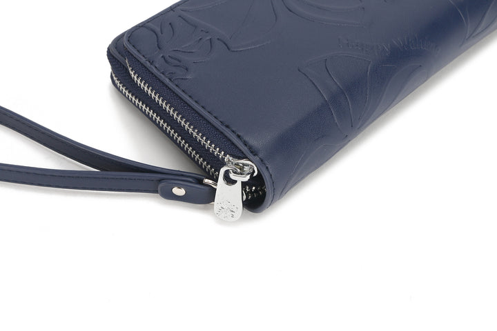 Wristlet Allison Kalo Embossed Navy