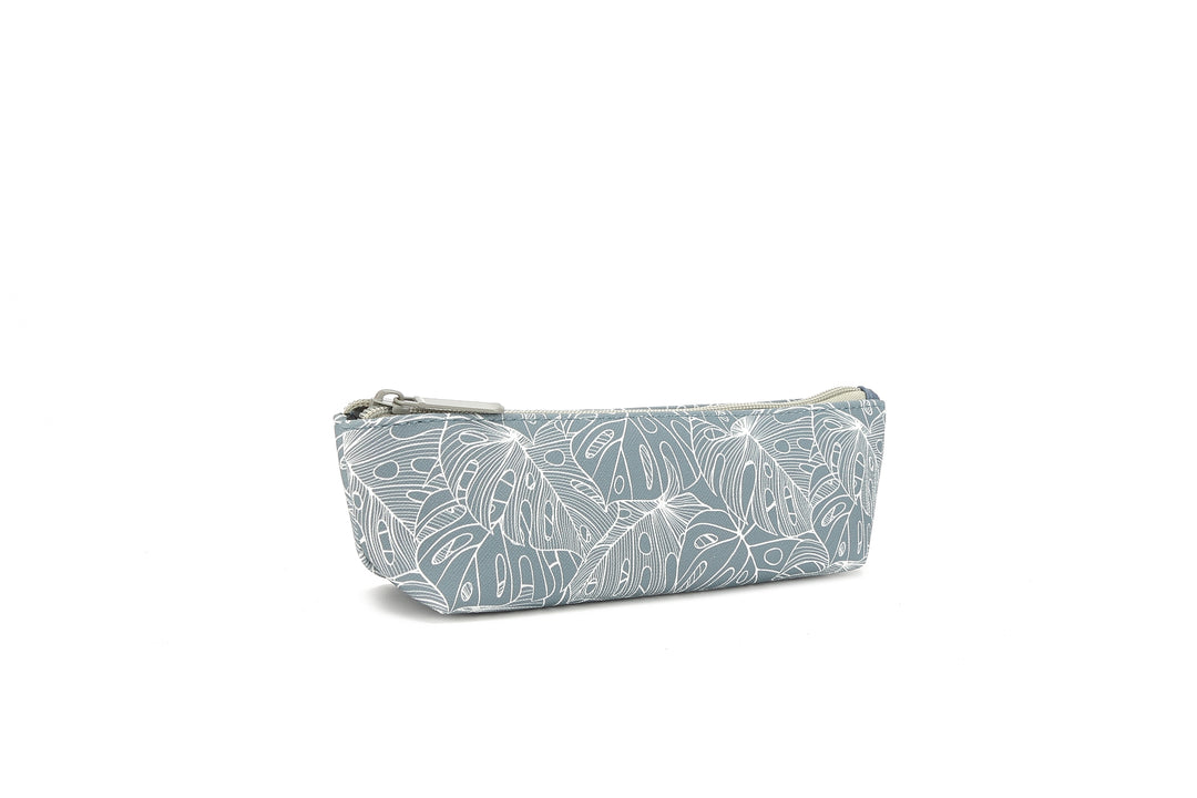 Pouch Pencil Monstera Lines Grey