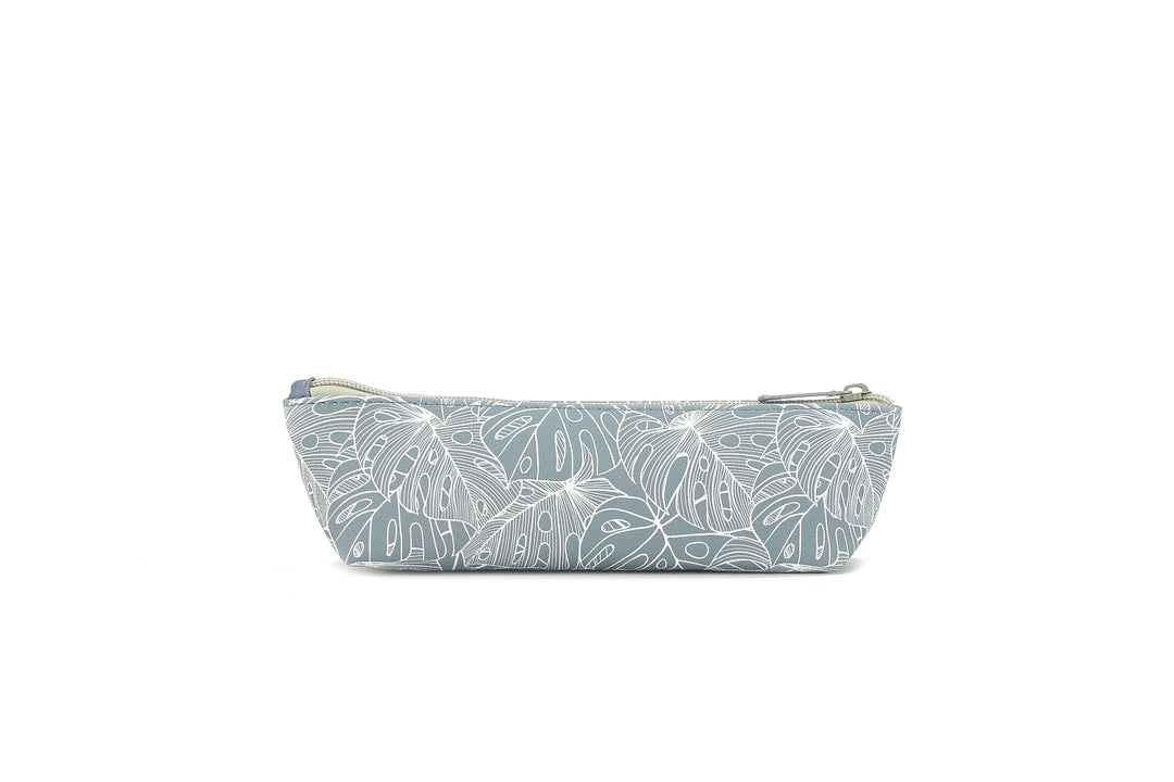 Pouch Pencil Monstera Lines Grey