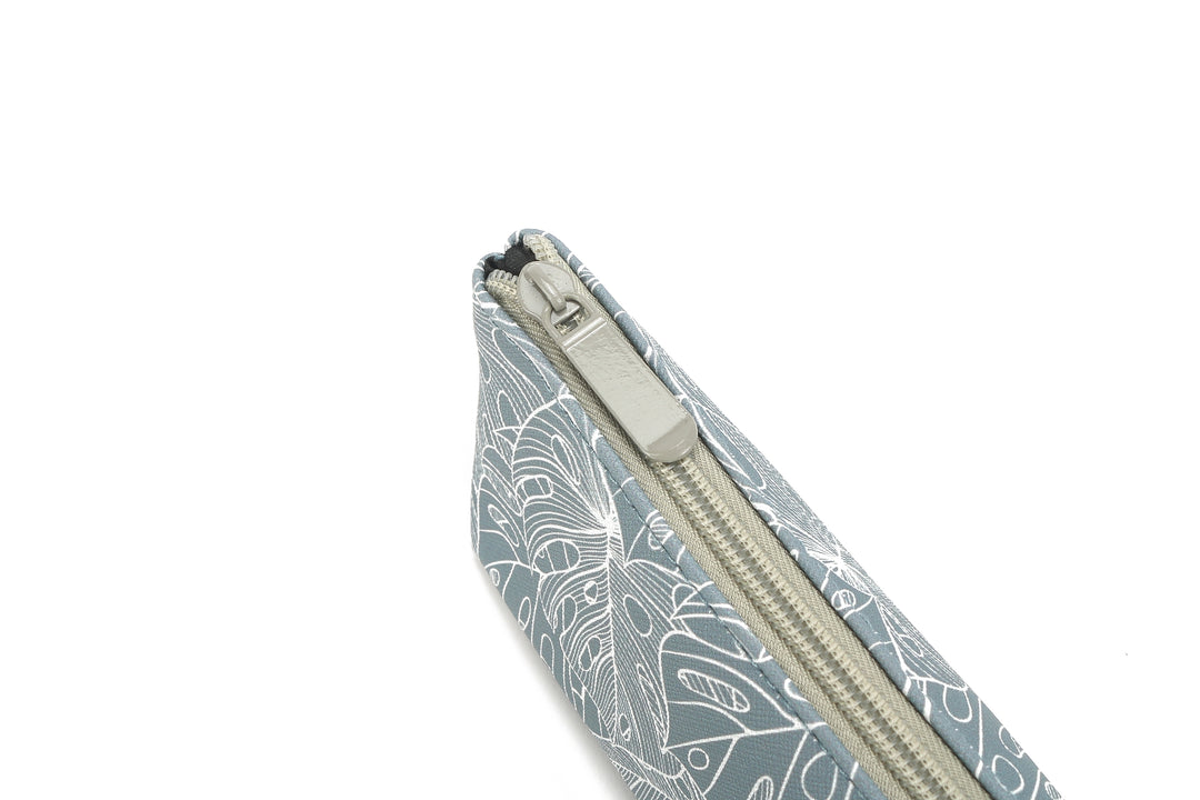 Pouch Pencil Monstera Lines Grey