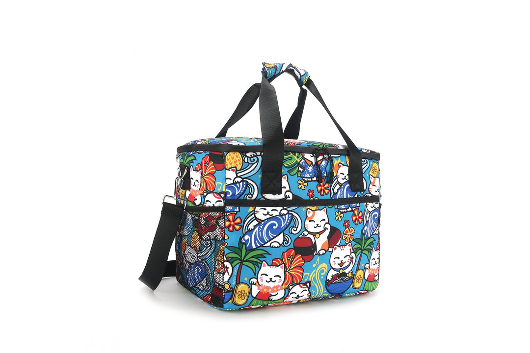 Cooler Tote Large Neko Teal