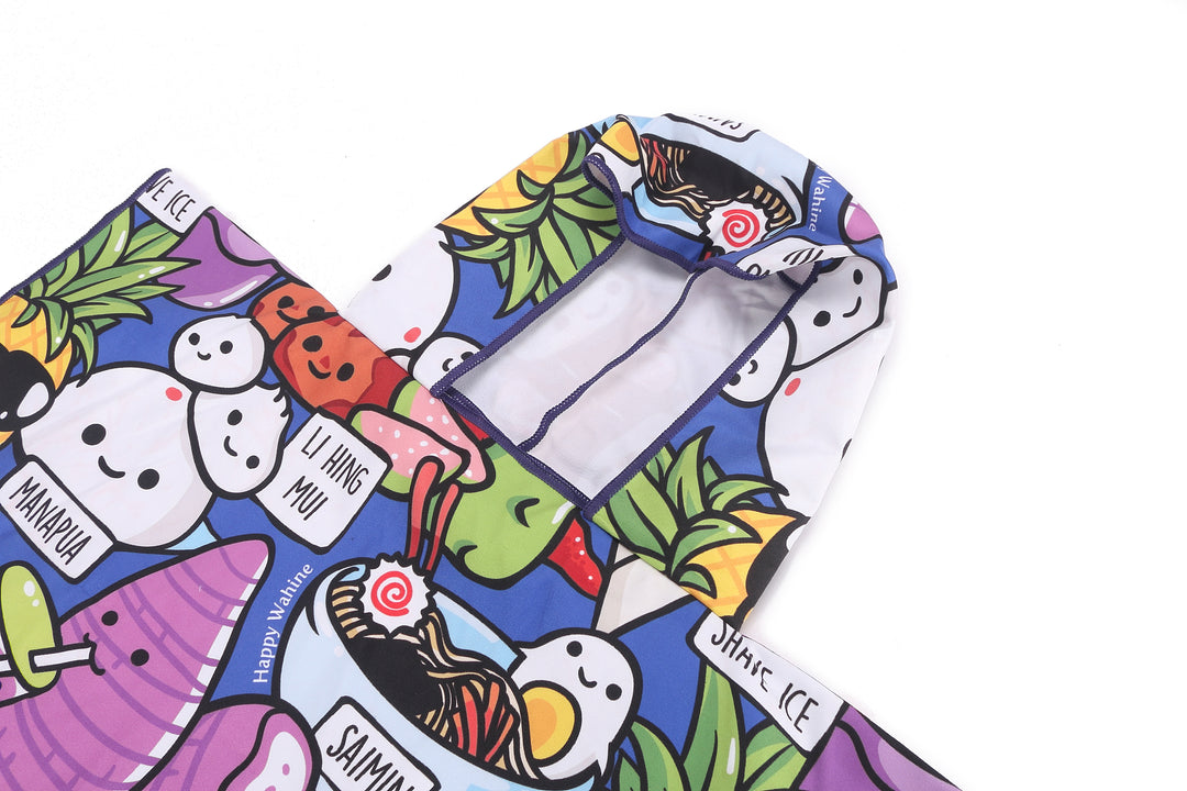 Hooded Beach Towel Poncho Teenager Craving Hawaiʻi Blue