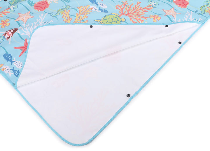 Hooded Beach Towel Poncho Teenager Mermaid Blue